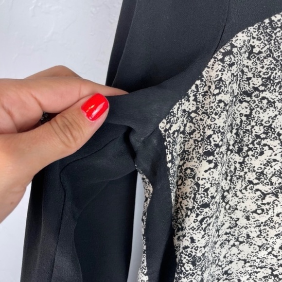 Rebecca Taylor 100% Silk Woodcut Colorblock Blouse - Picture 5 of 14